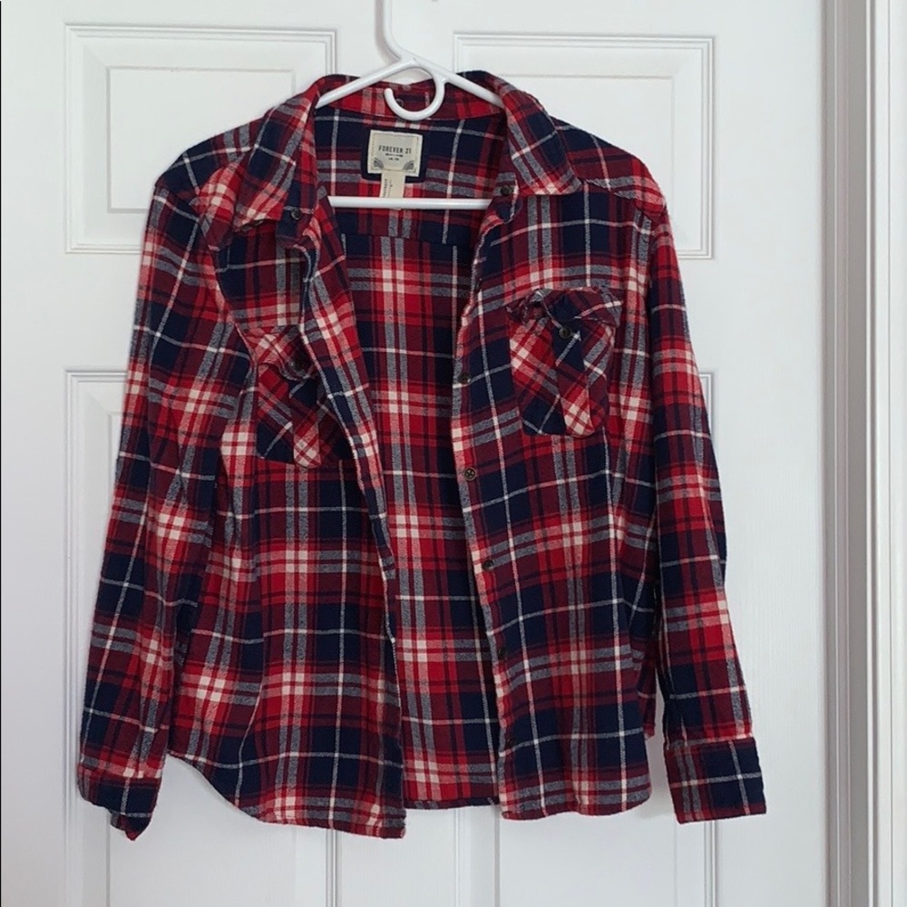 ❤️ Forever 21 Red & Blue Flannel ❤️